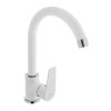 Invena Dokos, mosogató csaptelep forgókarral, fehér-króm, INV-BZ-19-002-V
