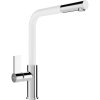 Mexen FLORA - Magas csap / mosogató, fehér / króm, 670401-02