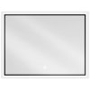 Mexen Erma, LED fürdoszobai tükör háttérvilágítással és fekete kerettel 80x60 cm, 6000K, páramentesíto, 9814-080-060-611-70