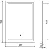 Mexen Miko, LED fürdoszobai tükör háttérvilágítással 50 x 70 cm, 6000K, páramentes, 9819-050-070-611-00