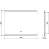 Mexen Nida, LED fürdoszobai tükör háttérvilágítással 80x60 cm, 6000K, páramentes, 9806-080-060-611-00