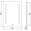Mexen Remi, LED fürdoszobai tükör háttérvilágítással 50 x 70 cm, 6000K, páramentes, 9804-050-070-611-00