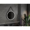 Mexen Reni, LED fürdoszobai tükör háttérvilágítással 70x70 cm, 6000K, fekete keret, páramentes, 9812-070-070-611-70