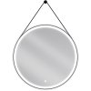 Mexen Reni, LED fürdoszobai tükör háttérvilágítással 80x80 cm, 6000K, fekete keret, páramentes, 9812-080-080-611-70