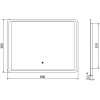 Mexen Zusa, LED fürdoszobai tükör háttérvilágítással 80x60 cm, 6000K, páramentes, 9808-080-060-611-00