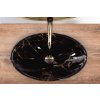 Rea Pamela Black Marble Shiny, munkalap mosogató 530x330x150 mm, fekete fényes-fekete márvány minta, REA-U5067