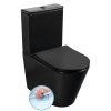 Sapho, PACO RIMLESS WC kombi, alsó/hátsó hulladék, fekete, PC1012WRB