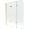 Mexen FELIX, kádparaván, 3 lapos, 120 x 140 cm, arany-átlátszó, 890-120-003-50-00