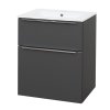 Mereo, Mailo, fürdőszoba szekrény kerámia mosdóval 61 cm, antracit, MER-CN530