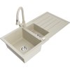 Mexen Andres, 1,5 kamrás gránit mosogató 1000x500x200 mm és Elia mosogató csaptelep, bézs, 6515-69-670101-69