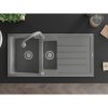 Mexen Andres, 1,5 kamrás gránit mosogató 1000x500x200 mm és Elia mosogató csaptelep, szürke, 6515-71-670101-71