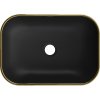 Mexen Rita, asztali mosogató 45x32x14 cm, matt fekete-arany él, 21084575