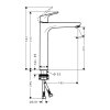 Hansgrohe Focus, magas mosdócsaptelep 230 hulladékkészlet nélkül, króm, 31532000