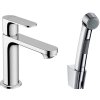 Hansgrohe Rebris S, mosdócsap bidés spray-vel, króm, 72215000