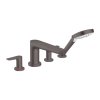 Hansgrohe Talis E, kádcsaptelep, 4 lyukú beépítés, szálcsiszolt fekete króm, 71748340