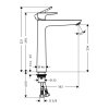 Hansgrohe Talis E, magas mosdócsaptelep 240 hulladékkészlet nélkül, króm, 71717000