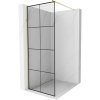 Mexen Kioto zuhanyparaván 80x200 cm 8 mm, arany profil, üveg fekete mintás 1, 800-080-101-01-77