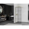 Mexen Kioto zuhanyparaván 80x200 cm 8 mm, arany profil, üveg fekete mintás 1, 800-080-101-01-77