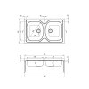 3307 1 zlew tango dekor z listwa przyscienna 2k b o 800x500x130 2 osprzet
