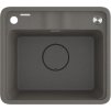 Deante Momi, 1 kamrás gránit mosogató 500x440x230 mm gazdaságos szifonnal, antracit, DEA-ZKM_T103