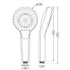 Mexen tartozékok - kézizuhanyfej Oval R-05, 3 funkciós, fekete, 79505-70
