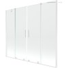 Mexen Velar Duo, 2 szárnyas eltolható kádparaván 200 x 150 cm, 8mm átlátszó üveg, fehér profil, 896-200-000-02-20