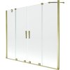 Mexen Velar Duo, 2 szárnyas eltolható kádparaván 200 x 150 cm, 8mm átlátszó üveg, arany fényes profil, 896-200-000-02-50