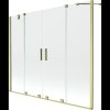 Mexen Velar Duo, 2 szárnyas eltolható kádparaván 200 x 150 cm, 8mm átlátszó üveg, arany matt profil, 896-200-000-02-55