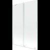 Mexen Velar, 2 szárnyas eltolható kádparaván 120 x 150 cm, 8mm átlátszó üveg, fehér profil, 896-120-000-01-20