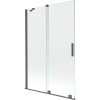 Mexen Velar, 2 szárnyas eltolható kádparaván 120 x 150 cm, 8mm átlátszó üveg, grafit matt profil, 896-120-000-01-66