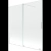 Mexen Velar, 2 szárnyas eltolható kádparaván 160 x 150 cm, 8mm átlátszó üveg, fehér profil, 896-160-000-01-20