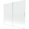 Mexen Velar, 2 szárnyas eltolható kádparaván 180 x 150 cm, 8mm átlátszó üveg, fehér profil, 896-180-000-01-20
