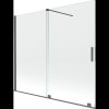 Mexen Velar, 2 szárnyas eltolható kádparaván 180 x 150 cm, 8mm átlátszó üveg, grafit matt profil, 896-180-000-01-66