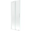 Mexen Velar, 2 szárnyas eltolható kádparaván 75 x 150 cm, 8mm átlátszó üveg, fehér profil, 896-075-000-01-20