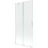 Mexen Velar, 2 szárnyas eltolható kádparaván 95 x 150 cm, 8mm átlátszó üveg, fehér profil, 896-095-000-01-20