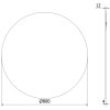 Mexen Alto, kerek fürdőszobai tükör 80 cm, 9853-080-080-000-00
