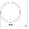 Mexen Esso kerek LED háttérvilágítású fürdőszobai tükör 60cm 6000K párásodásgátló fűtőbetét arany keret 9825-060-060-611-50