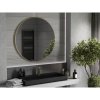 Mexen Loft, kerek fürdőszobai tükör 100 cm, keret színe arany fényes, 9850-100-100-000-50