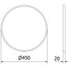Mexen Loft, kerek fürdőszobai tükör 45 cm, keret színe arany fényes, 9850-045-045-000-50