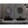 Mexen Loft, kerek fürdőszobai tükör 55 cm, keret színe fekete matt, 9850-055-055-000-70