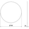 Mexen Loft, kerek fürdőszobai tükör 70 cm, keret színe fehér, 9850-070-070-000-20