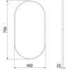Mexen Loft, ovális fürdőszobai tükör 75 x 40 cm, keret színe arany fényes, 9851-075-040-000-50