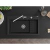 Mexen Omar, 1 kamrás gránit mosogató 800x480x210 mm, fekete, króm szifon, 6520801005-77