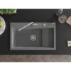 Mexen Omar, 1 kamrás gránit mosogató 800x480x210 mm, szürke, króm szifon, 6520801005-71