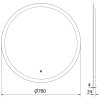 Mexen Oro, Kerek LED háttérvilágítású fürdőszobai tükör 70cm, 6000K, Páramentes fűtőbetét, 9824-070-070-611-00