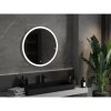 Mexen Oro, Kerek LED háttérvilágítású fürdőszobai tükör 80cm, 6000K, Páramentes fűtőbetét, 9824-080-080-611-00