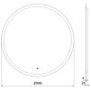 Mexen Oro kerek LED háttérvilágítású fürdőszobai tükör 90cm 6000K páramentes fűtőbetét 9824-090-090-611-00