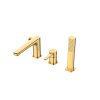 Invena Trend, 3 lyukú fürdőcsaptelep, arany fényes, INV-BW-02-S09-V