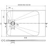 Mexen Hugo, téglalap alakú zuhanytálca SMC 120 x 70 cm, fekete, fekete huzat, 42707012-B