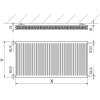 Mexen C21, panelradiátor 900 x 1300 mm, oldalsó csatlakozás, 2309 W, fehér, W421-090-130-00
